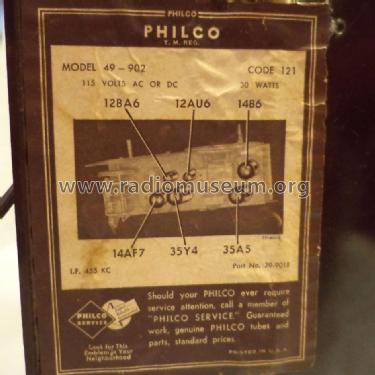 49-902 ; Philco, Philadelphia (ID = 1615011) Radio