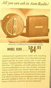 828K ; Philco, Philadelphia (ID = 703502) Car Radio