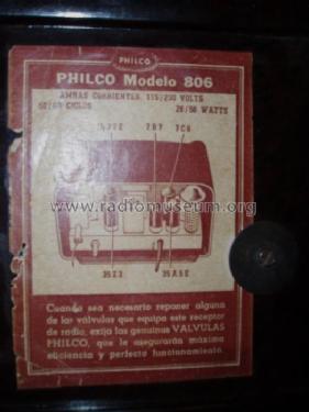 806; Philco Radio of (ID = 212265) Radio