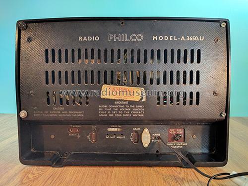 A3650; Philco Radio & (ID = 2024814) Radio