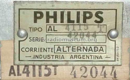 AL4115-T; Philips Argentina, (ID = 823394) Radio