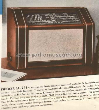 Corona AL-751H; Philips Argentina, (ID = 1522497) Radio