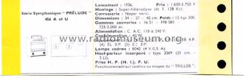 Prélude 456A -20; Philips France; (ID = 1447503) Radio