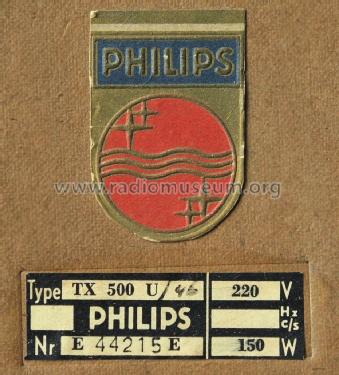 TX500U /00 /04 /10; Philips; Eindhoven (ID = 1557701) Television