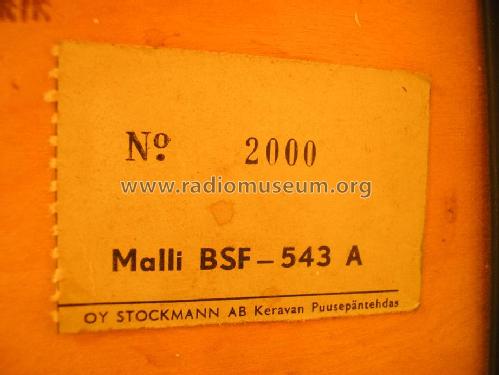 543A BSF543A; Philips Finland - (ID = 1363805) Radio