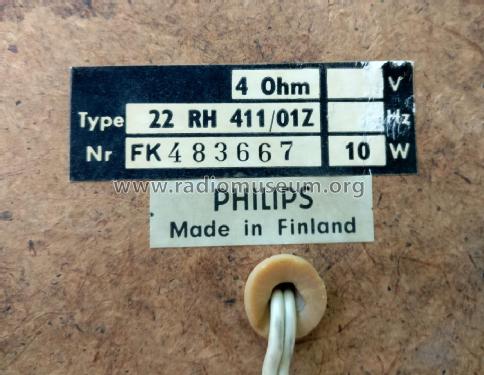Speakerbox 22RH411 /00T /01Z; Philips Finland - (ID = 2125993) Speaker-P