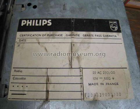 Autoradio Cassette 22AC230; Philips France; (ID = 1052426) Car Radio