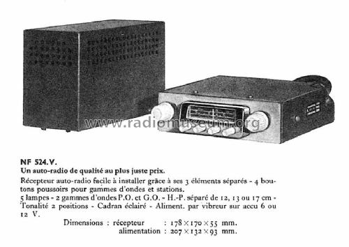 Autoradio NF524V; Philips France; (ID = 1486888) Car Radio