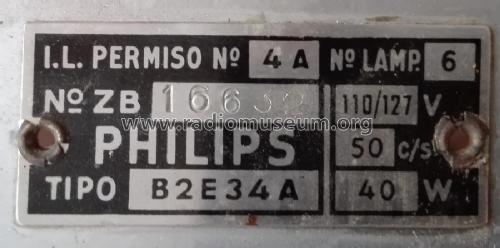 B2E34A /00F / 00K; Philips Ibérica, (ID = 2680616) Radio