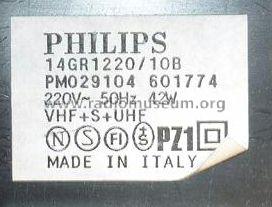 Discoverer 14GR1220 /02B /08B /10B /50B /54B /77B Ch= GR1-AX; Philips Italy; (ID = 997679) Television
