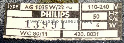 Plattenwechsler-Chassis WC 80 /11 AG1035W /22; Philips - Österreich (ID = 652379) Sonido-V
