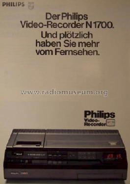 Video Cassette Recorder N1700 /00 /15 /43 /45 /65; Philips - Österreich (ID = 686073) R-Player