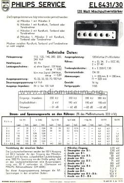 120W-Mischverstärker EL6431; Philips Radios - (ID = 2909972) Ampl/Mixer