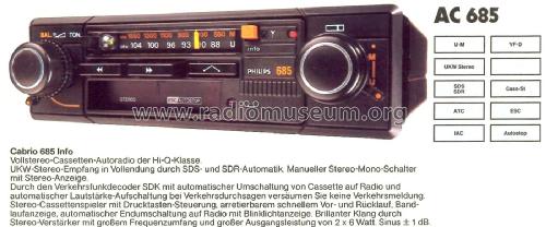22AC685; Philips Radios - (ID = 2388688) Car Radio