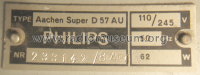 Aachen Super D57 ; Philips Radios - (ID = 612439) Radio