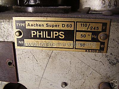 Aachen-Super D60; Philips Radios - (ID = 270556) Radio