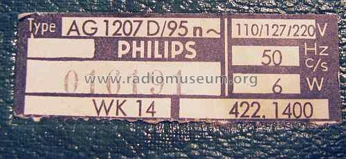 AG1207D/95n; Philips Radios - (ID = 1609896) R-Player
