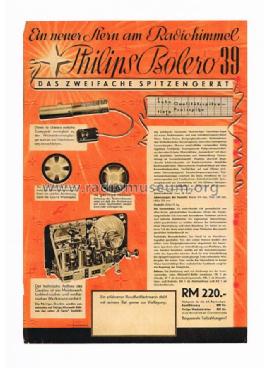 Bolero 39 471A -30; Philips Radios - (ID = 904670) Radio