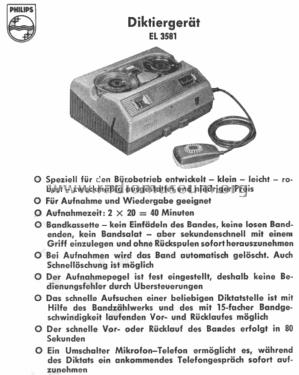 Diktiergerät EL3581 /00; Philips Radios - (ID = 2293506) R-Player