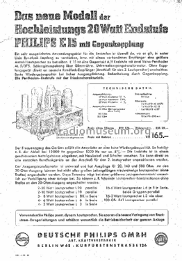 E15; Philips Radios - (ID = 2380917) Ampl/Mixer