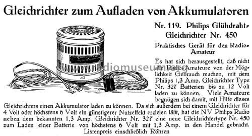 Gleichrichter 450; Philips Radios - (ID = 2651757) Aliment.