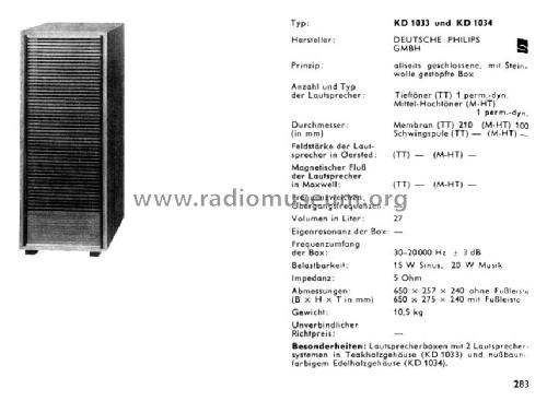 HiFi-Lautsprecher-Box KD1033; Philips Radios - (ID = 1954168) Speaker-P