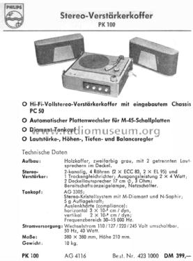 Koffer PK100 AG4116 /00 Ch= AG1016; Philips Radios - (ID = 2289656) Reg-Riprod