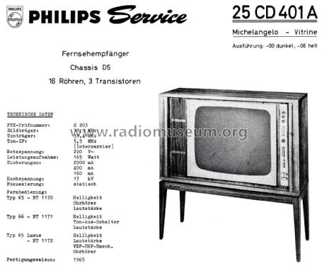 Michelangelo Vitrine 25CD401A /00 /06 Ch= D5; Philips Radios - (ID = 2839775) Fernseh-E