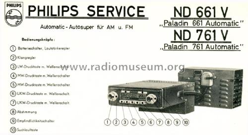 Paladin 761 Automatic ND761V; Philips Radios - (ID = 1764504) Car Radio