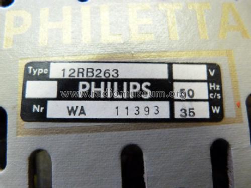 Philetta 12RB263; Philips Radios - (ID = 1039332) Radio