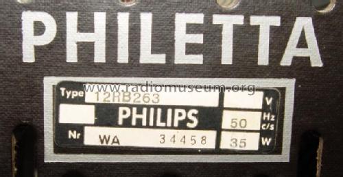 Philetta 12RB263; Philips Radios - (ID = 1068200) Radio