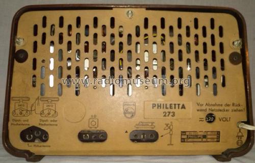 Philetta 273 BD273U; Philips Radios - (ID = 1779650) Radio