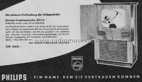 Projektionstruhe TD2314A; Philips Radios - (ID = 403277) Television