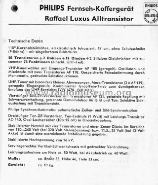 Raffael Luxus All-Transistor 19TX430AT /00 /16 /38; Philips; Eindhoven (ID = 1292878) Television