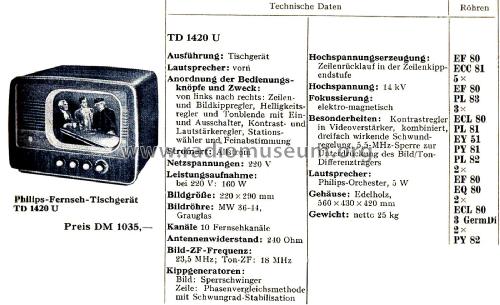 TD1420U-02; Philips Radios - (ID = 2536392) Television