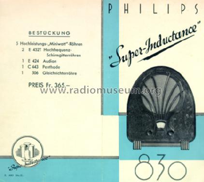 830A; Philips - Schweiz (ID = 115097) Radio