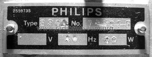 834A ; Philips - Schweiz (ID = 477535) Radio