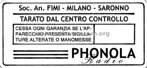 521; Phonola SA, FIMI; (ID = 1887878) Radio