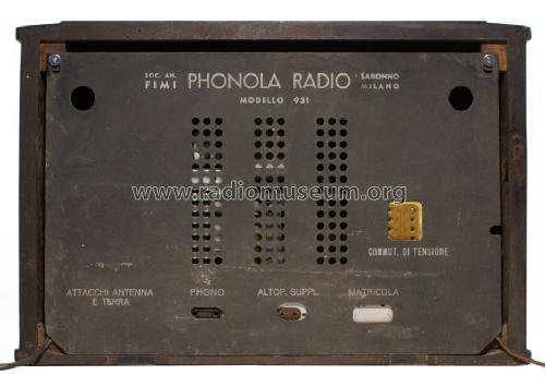 931; Phonola SA, FIMI; (ID = 1240180) Radio