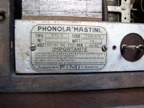 Mastini 670M; Phonola SA, FIMI; (ID = 361941) Radio