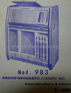 Radioconverto 983; Phonola SA, FIMI; (ID = 743375) Radio