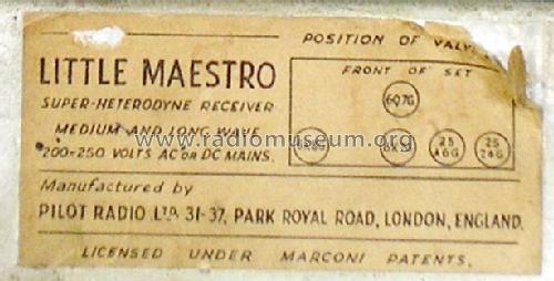 Little Maestro Export; Pilot Radio Ltd.; (ID = 100078) Radio
