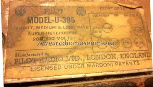 U385 ; Pilot Radio Ltd.; (ID = 2176089) Radio