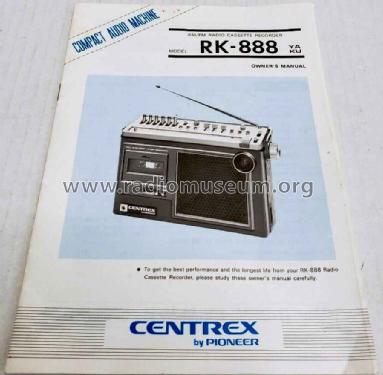 AM FM Radio Cassette Recorder RK-888 YA; Pioneer Corporation; (ID = 2482776) Radio