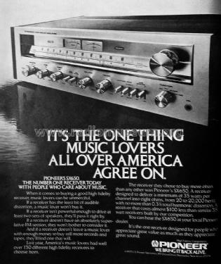 AM/FM Stereo Receiver SX-650; Pioneer Corporation; (ID = 2099733) Radio