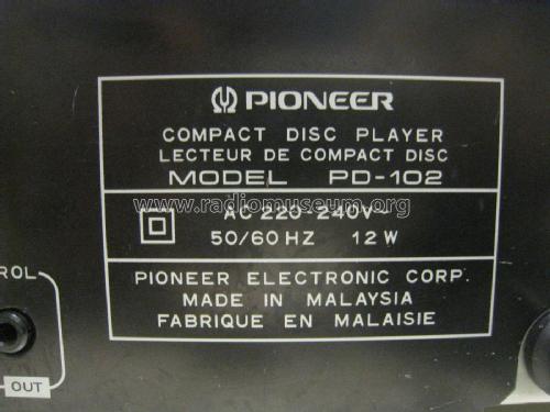 Compact Disc Player PD-102; Pioneer Corporation; (ID = 2051404) R-Player