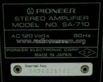 Stereo Amplifier SA-710; Pioneer Corporation; (ID = 1965804) Ampl/Mixer