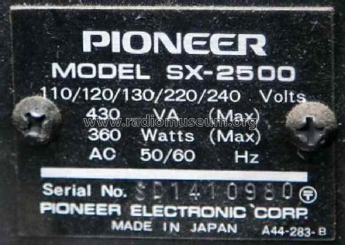 Stereo Receiver SX-2500; Pioneer Corporation; (ID = 2385506) Radio