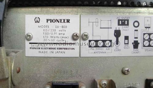 Stereo Receiver SX-800; Pioneer Corporation; (ID = 999163) Radio