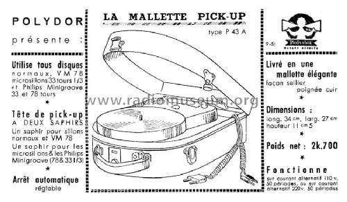 Mallette pick-up P43A; Polydor; Paris (ID = 1955767) R-Player